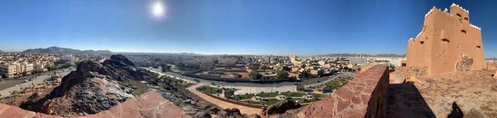 Budget Itinerary for Saudi Arabia.  View of Hail from A'arif Fort