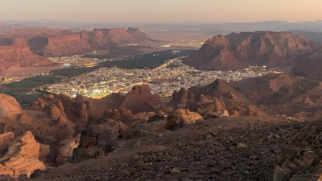 Budget Itinerary for Saudi Arabia.  View of Al Sukhayrat from Harrat Viewpoint