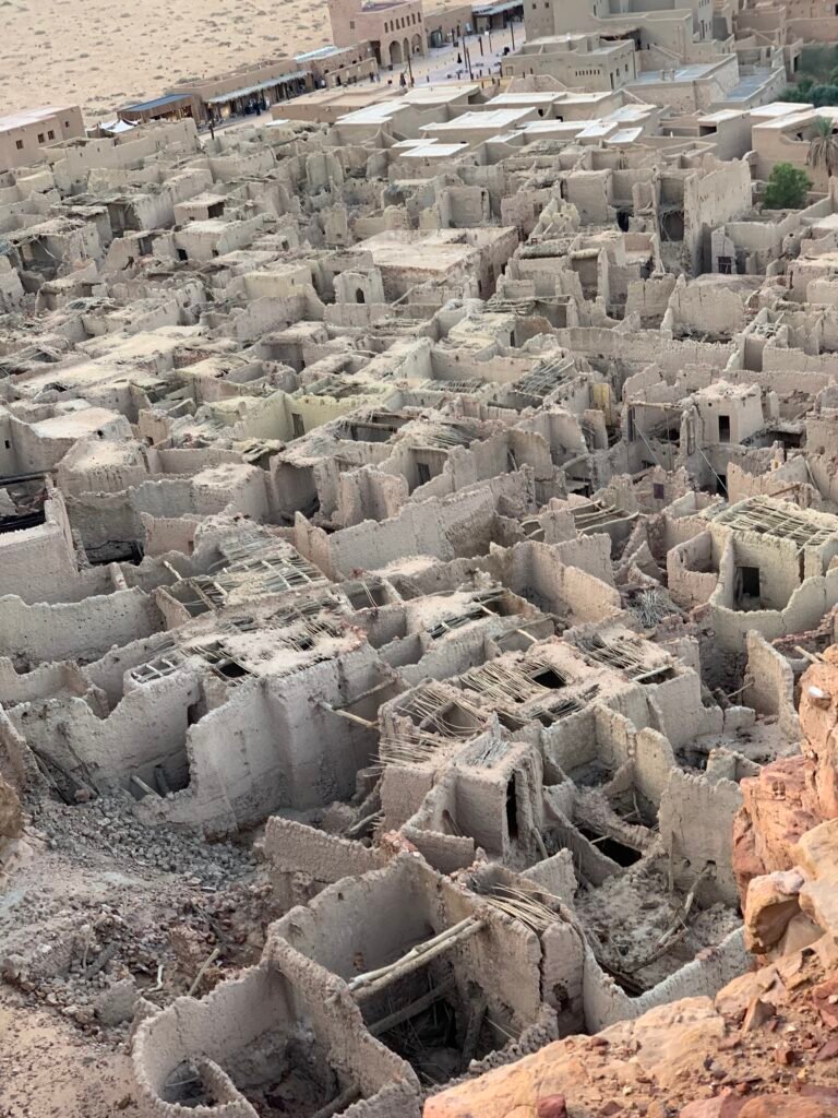 Budget Itinerary for Saudi Arabia.  Vantage point of Al Ula Old town from the Al Ula fort