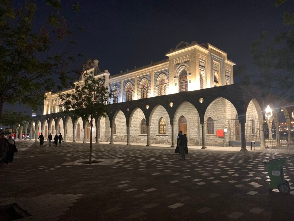 Budget Itinerary for Saudi Arabia.  The Madinah Railway Museum in the evening