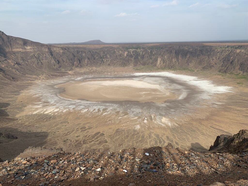 Budget Itinerary for Saudi Arabia.  The Al Wabah crater, view from the southernmost pavilion