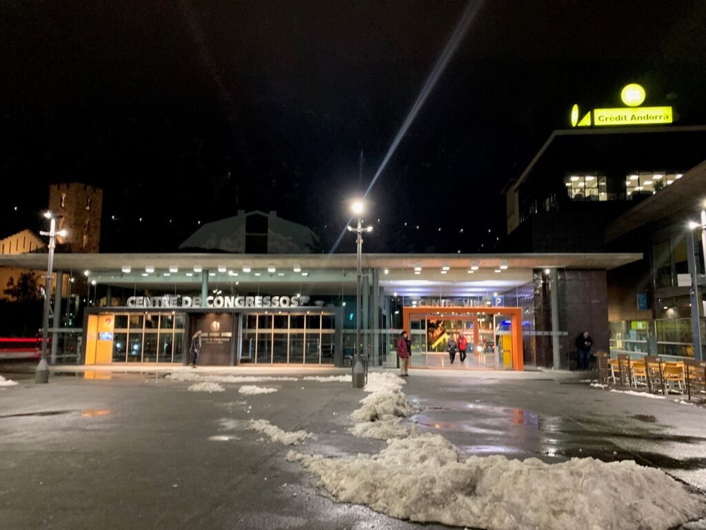 The Congress Centre in Andorra La Vella with lifts to negotiate elevational changes.