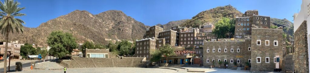 The plaza and amphitheatre at Rijal Alma's Museum in Saudi Arabia.