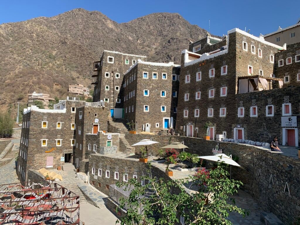 A different vantage point of the Rijal Alma'a Museum on one of its terraces