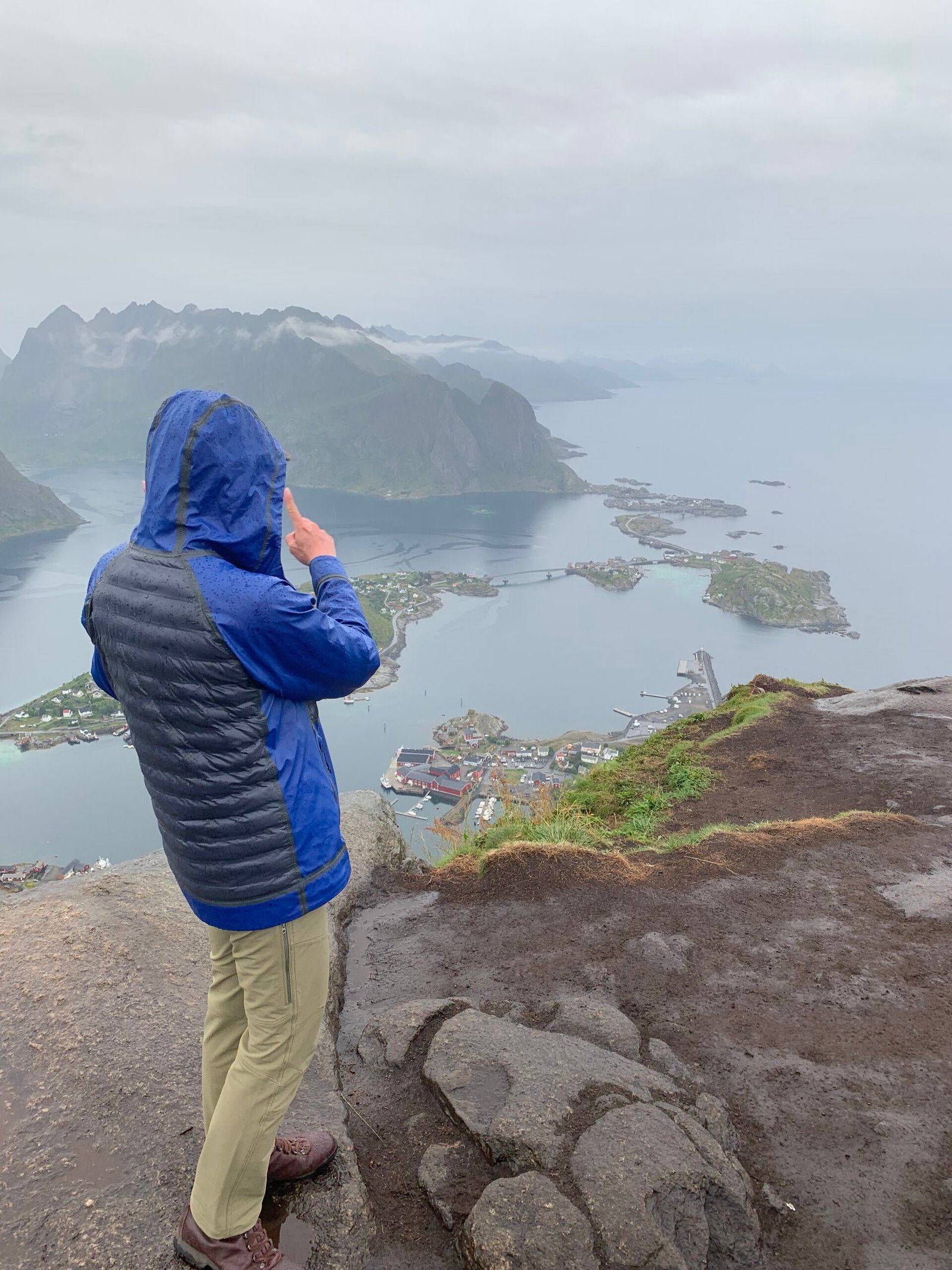 At Reine on Reinebringen at the Lofoten Islands 