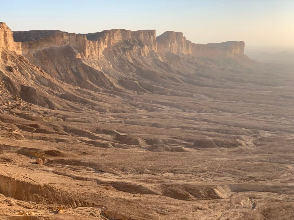 Seems like this uses to be some ancient sea which has been lifted up into the skies and dried up.