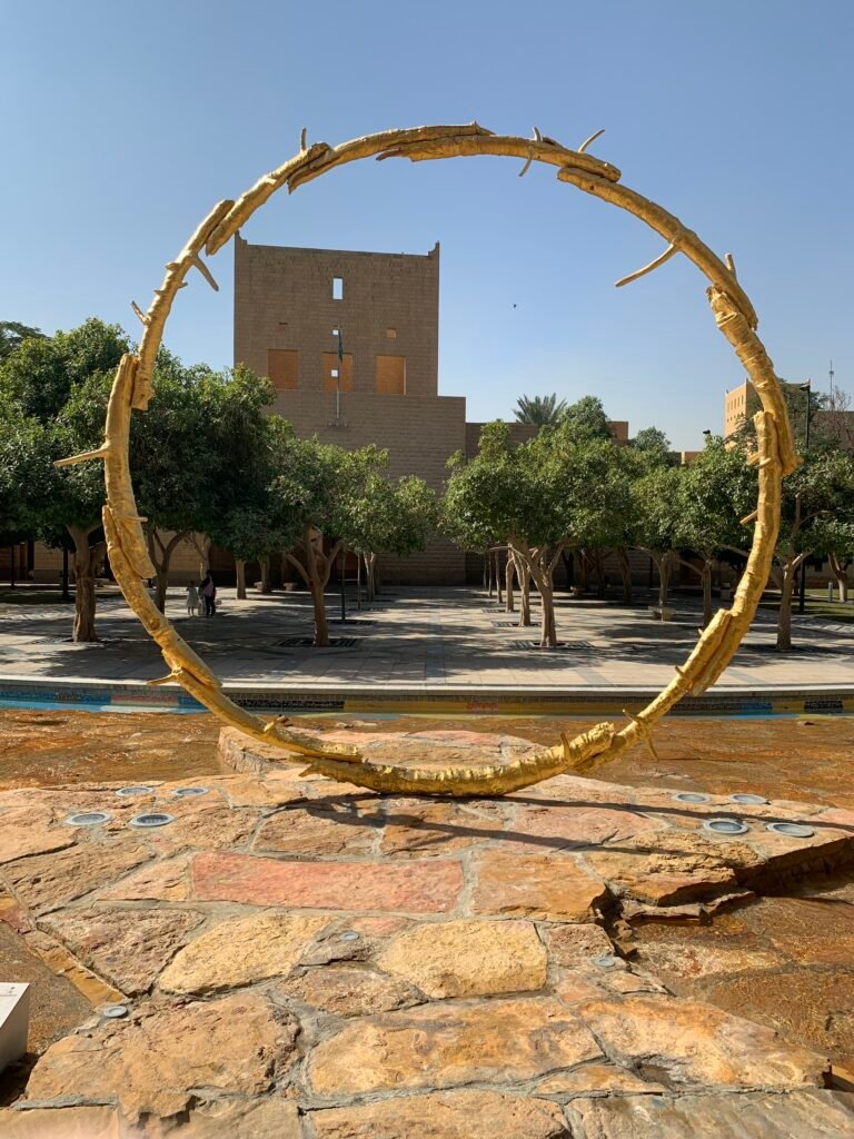 16Days Saudi Arabia Itinerary. Sculpture at the west entrance of the National Museum.