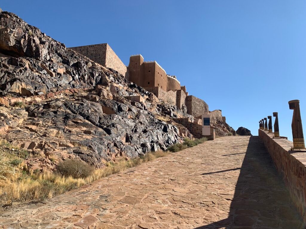 16days Saudi Arabia Itinerary. Walking up the A'arif Fort in Hail Saudi Arabia
