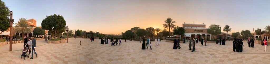 16Days Saudi Arabia Itinerary. The sun is setting at Bujairi Terrace.