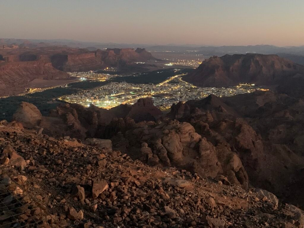 16days Saudi Arabia Itinerary. View of Al Sukhayrat Al Ula from Harrat Viewpoint