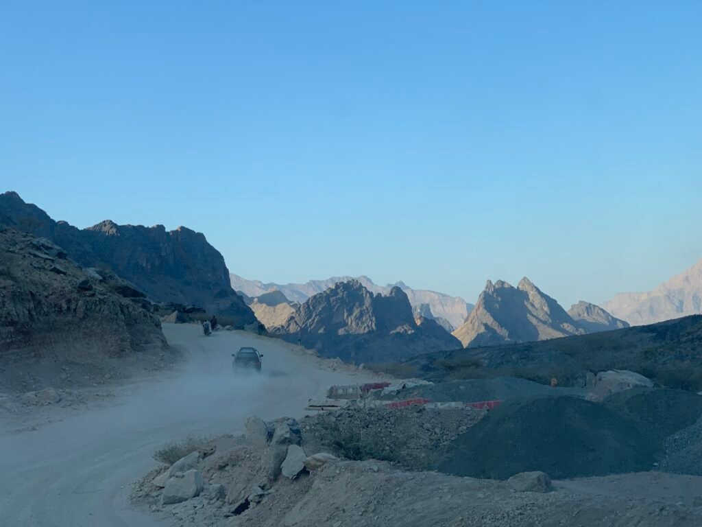 Unpaved driving at the Al Hajar Mountains