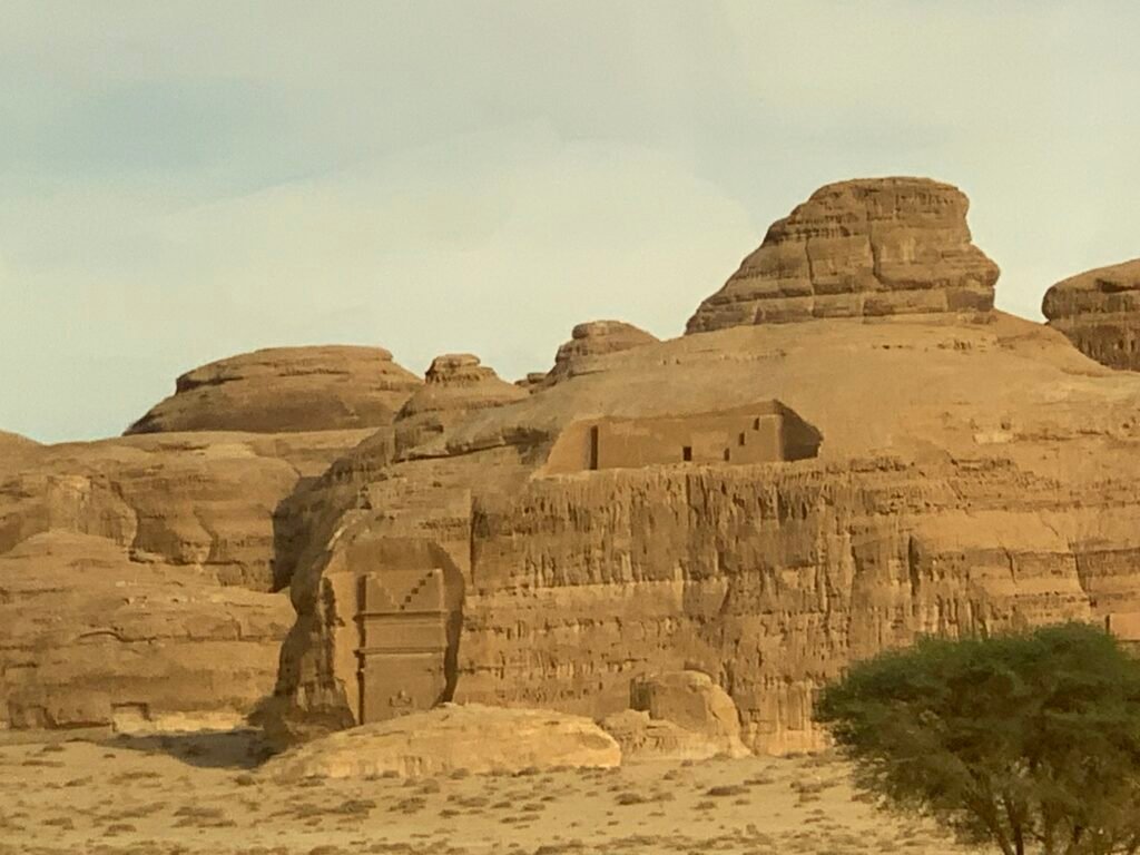 16days Saudi Arabia Itinerary. A tomb that is only carved at the top but abandoned after