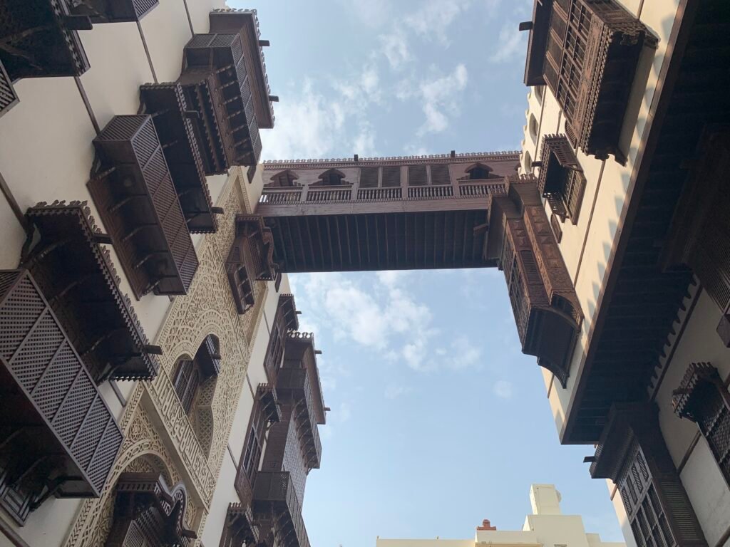 Nice to look at from the bottom. But I did not see a way to cross this bridge at the Al Taybat International City of Science and Information in Jeddah, Saudi Arabia.
