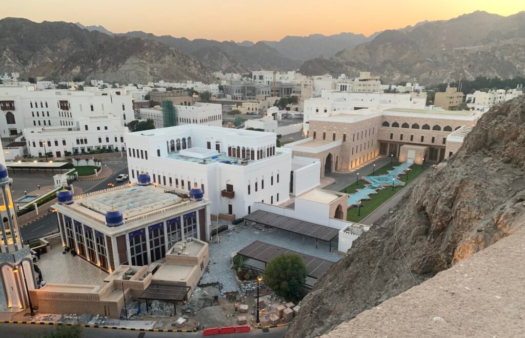 Budget Itinerary Oman. The museum district of Muscat and its low rise buildings