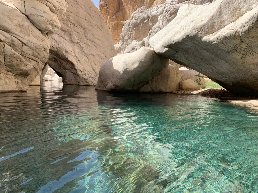 Budget Itinerary Oman. At Wadi Bani Khalid where I almost have the entire pool to myself.