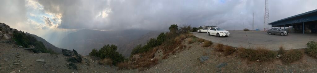 Cloudy skies at the lookout summit at Al Bahah, Saudi Arabia