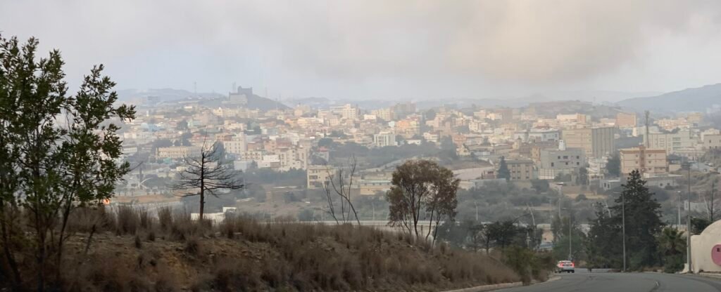 Budget Itinerary for Saudi Arabia.  Cold and Foggy at a viewpoint at Al Bahah