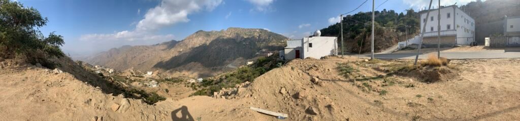 Passing by Al Hasher after ascending a series of hairpin bends. The Kia Pegas I was driving was slow and steady.