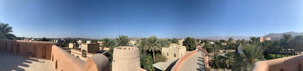 A panorama at the top of a watch tower along Al Aqur Wall in NIzwa.