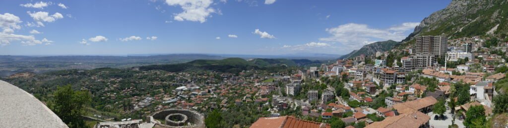 View from the Skanderbeg Museum to the coast of Albania