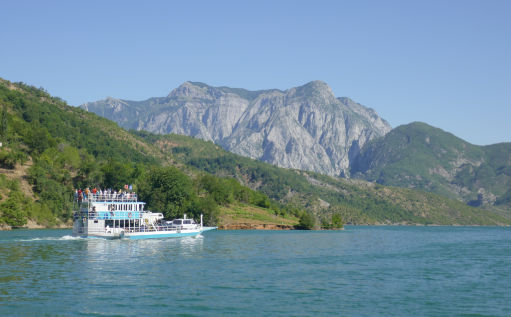 3 hour ferry ride on Lake Koman enroute to Valbona